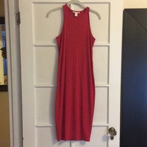 Forever 21 red racer back body con dress midi